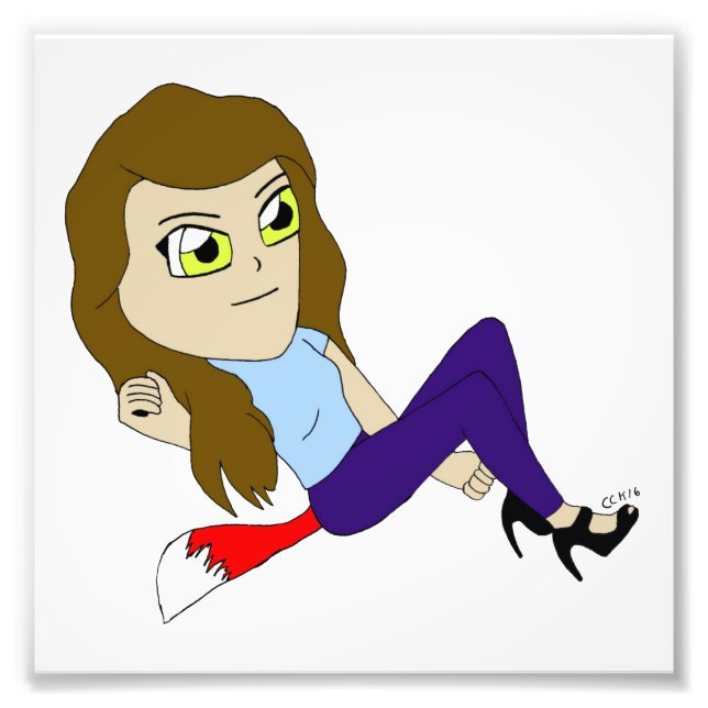 Chibi-foxy-flicka Fototryck (Framsidan)