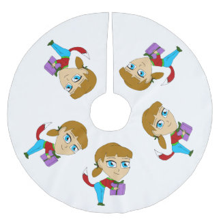 chibi foxy flicka julgransmatta borstad polyester