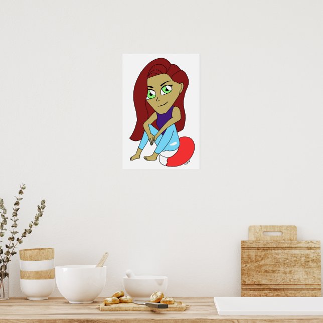 chibi foxy flicka poster (Kök)