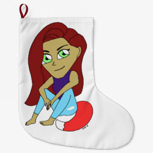 Chibi-foxy-flicka Stor Julstrumpa
