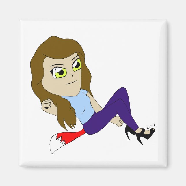 Chibi-foxy-flickmagnet Magnet (Framsidan)