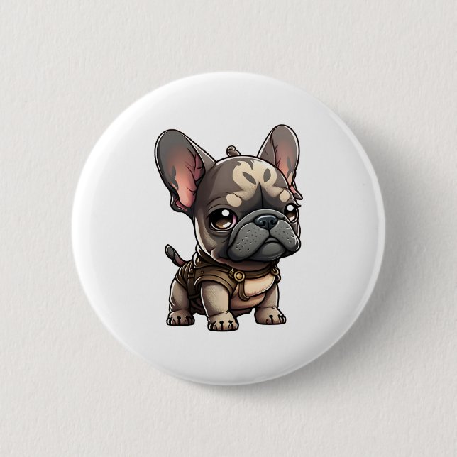 Chibi Fransk Bulldog Knapp (Framsida)