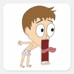 chibi fyrkantigt klistermärke