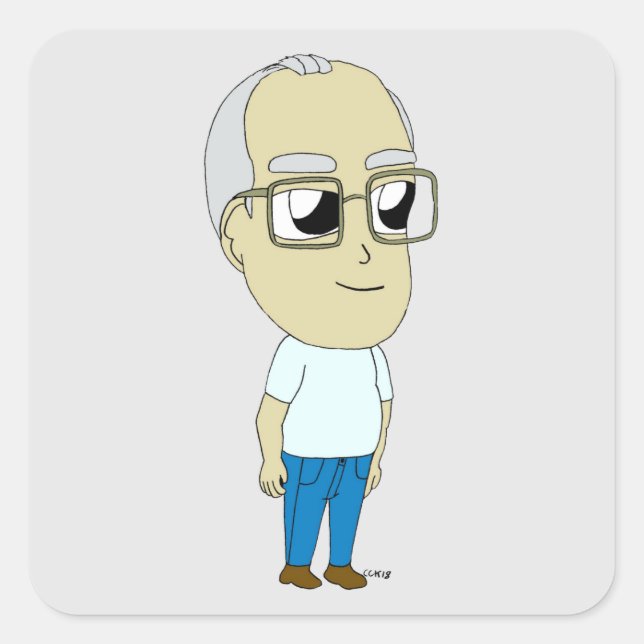 chibi fyrkantigt klistermärke (Framsida)