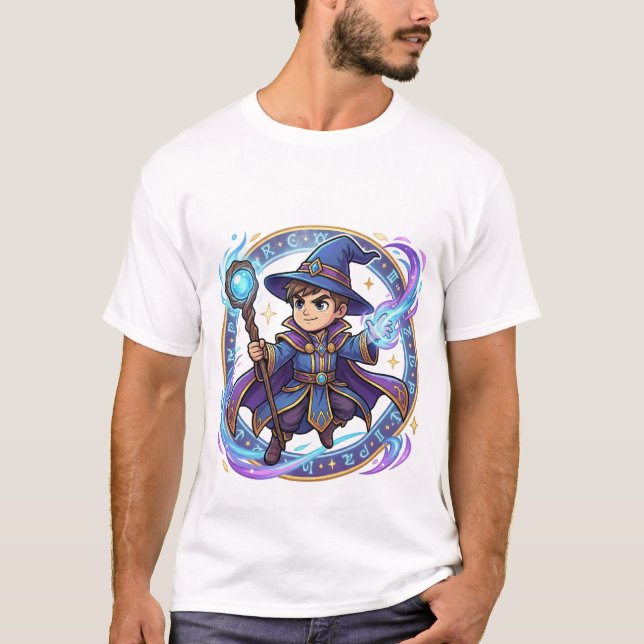 Chibi Galaxy Wizard Way of Magic Kanji  T Shirt (Framsida)