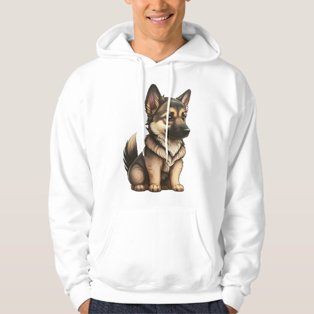 Chibi German Shepherd Hoodie (Framsida)
