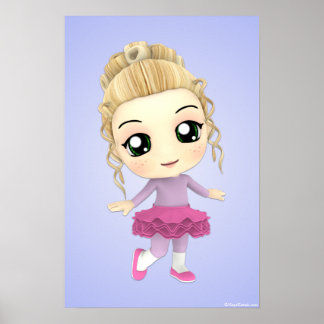 Chibi Girl Ballet Dancer Poster