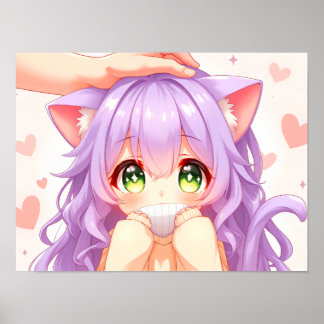 Chibi Girl Cute Porträtt Poster