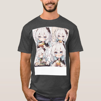 Chibi Girl försöker äta mat T Shirt