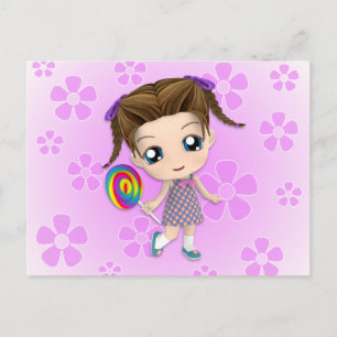 Chibi Girl-vykort Vykort