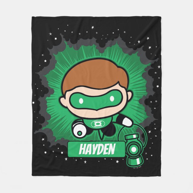 Chibi Green Lantern Flying Through Space Fleecefilt (Framsidan)
