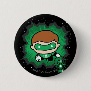 Chibi Grönt Lantern flyger genom rymden Knapp