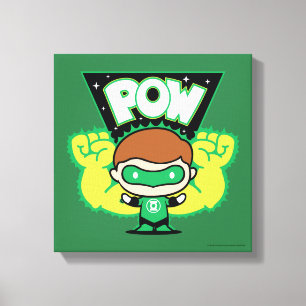 Chibi Grönt Lantern Forming Giant Fists Canvastryck
