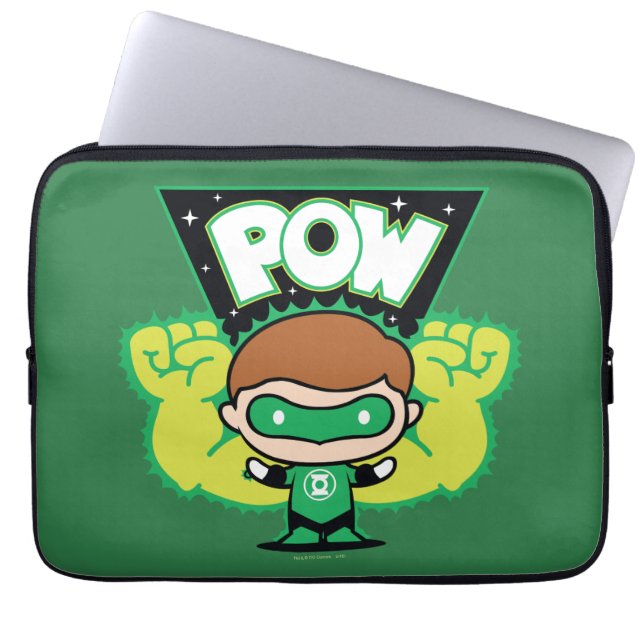 Chibi Grönt Lantern Forming Giant Fists Laptop Sleeve (Framsidan)
