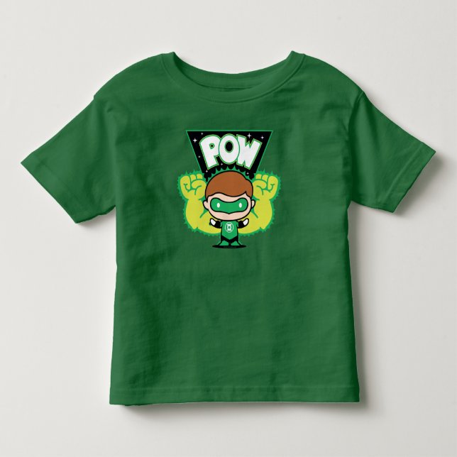 Chibi Grönt Lantern Forming Giant Fists T Shirt (Framsida)