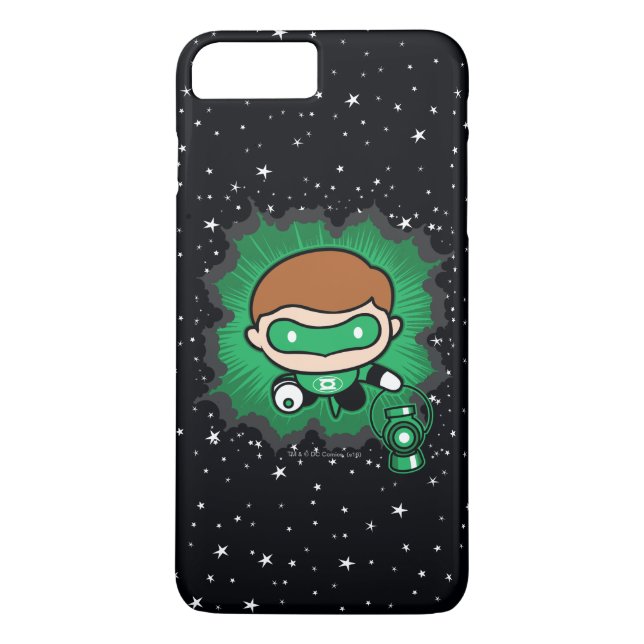 Chibi Grönt Lantern som flyger genom rymden Case-Mate iPhone Skal (Baksida)
