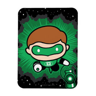 Chibi Grönt Lantern som flyger genom rymden Magnet
