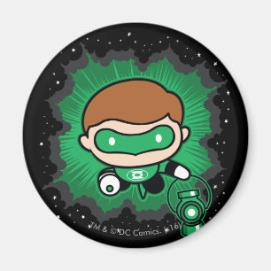 Chibi Grönt Lantern som flyger genom rymden Magnet