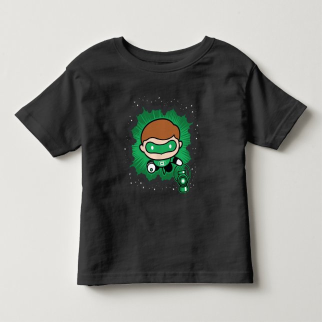 Chibi Grönt Lantern som flyger genom rymden T Shirt (Framsida)