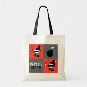 Chibi Harley Quinn Checker Mönster Tygkasse