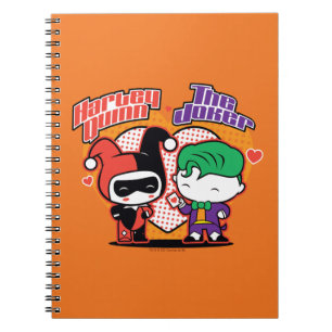 Chibi Harley Quinn & Chibi Joker Hearts Anteckningsbok Med Spiral