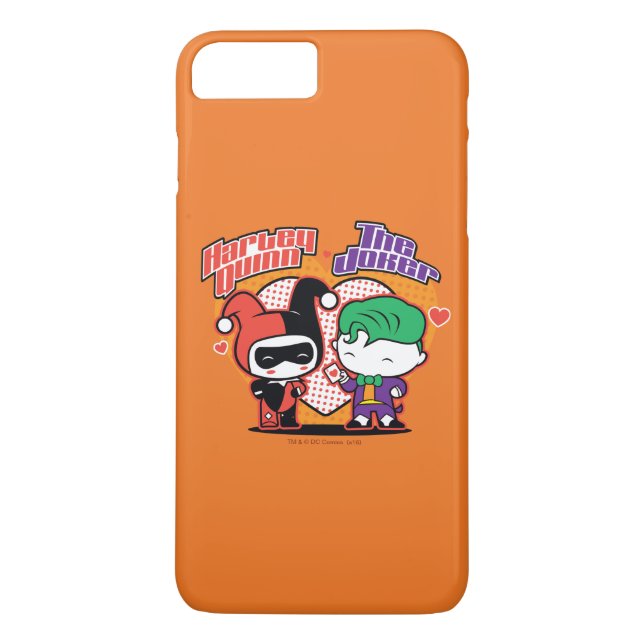 Chibi Harley Quinn & Chibi Joker Hearts Case-Mate iPhone Skal (Baksida)