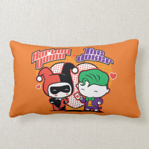 Chibi Harley Quinn & Chibi Joker Hearts Lumbarkudde