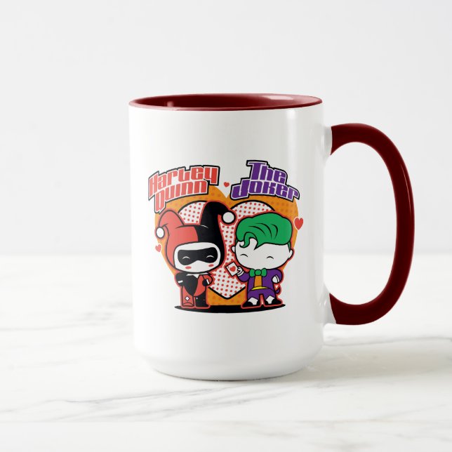 Chibi Harley Quinn & Chibi Joker Hearts Mugg (Höger)