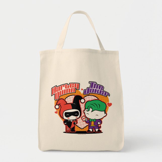 Chibi Harley Quinn & Chibi Joker Hearts Tygkasse (Framsidan)