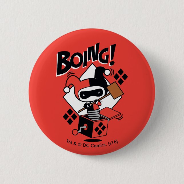 Chibi Harley-Quinn-in-A-box med hammer Knapp (Framsida)