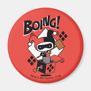 Chibi Harley-Quinn-in-A-box med hammer Magnet