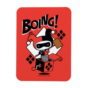 Chibi Harley-Quinn-in-A-box med hammer Magnet