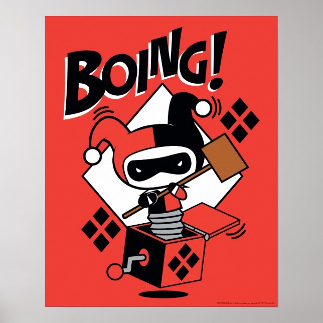 Chibi Harley-Quinn-in-A-box med hammer Poster (Framsidan)