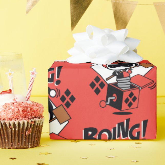 Chibi Harley-Quinn-in-A-box med hammer Presentpapper (Födelsedagsfest)