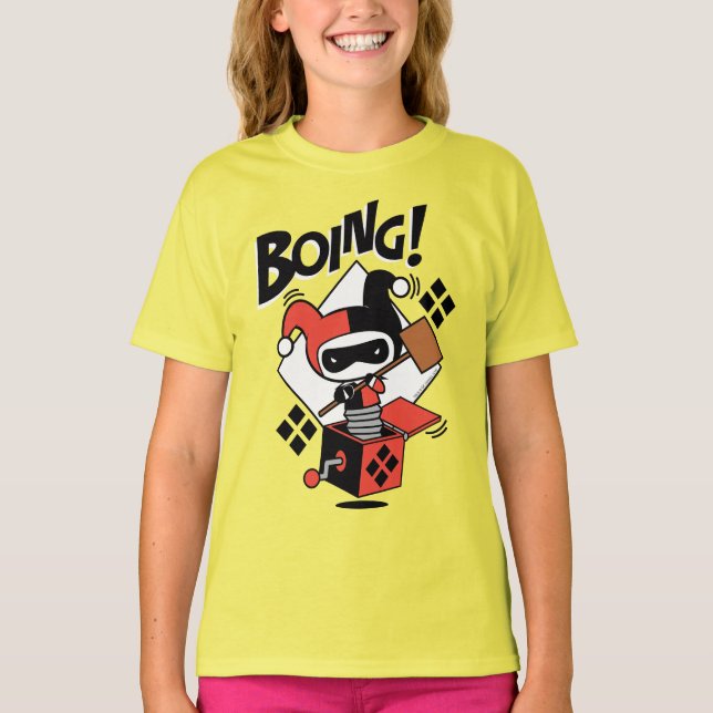 Chibi Harley-Quinn-in-A-box med hammer T-shirt (Framsida)