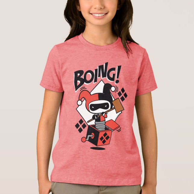 Chibi Harley-Quinn-in-A-box med hammer T-shirt I Triblend-tyg (Framsida)