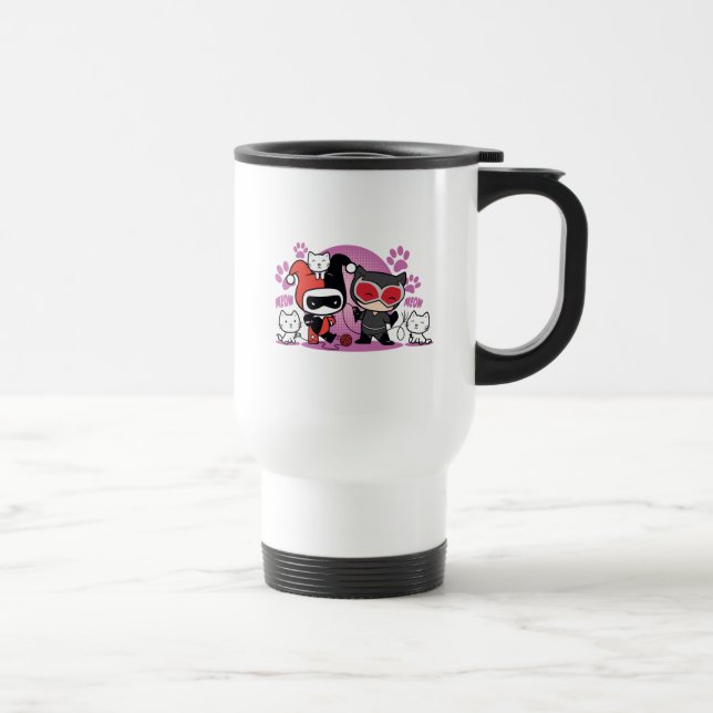 Chibi Harley Quinn och Chibi Catwomen med katter Resemugg (Höger)