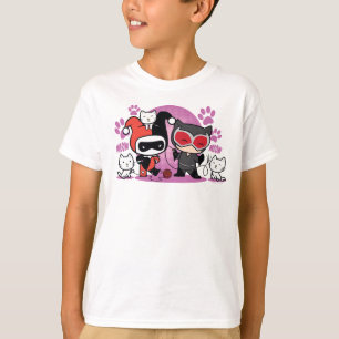 Chibi Harley Quinn och Chibi Catwomen med katter T-shirt