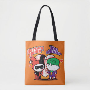 Chibi Harley Quinn och Chibi Joker Hearts Tygkasse