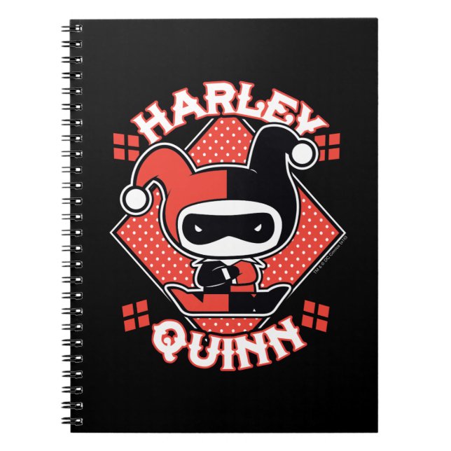 Chibi Harley Quinn Splits Anteckningsbok Med Spiral (Framsidan)