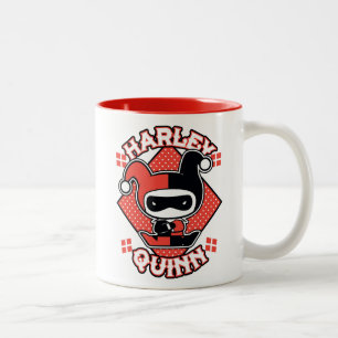 Chibi Harley Quinn Splits Två-Tonad Mugg