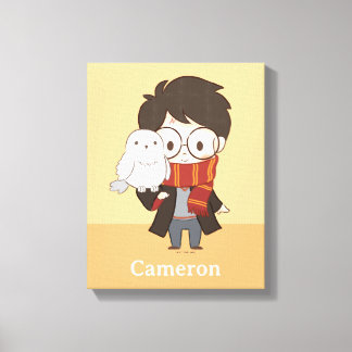 Chibi HARRY POTTER™ & Hedwig Canvastryck