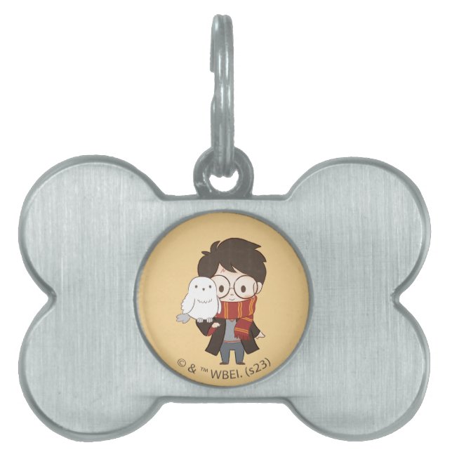 Chibi HARRY POTTER™ & Hedwig ID-bricka Husdjur (Framsidan)