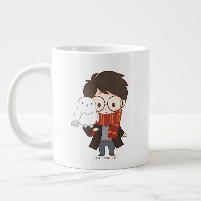 Chibi HARRY POTTER™ & Hedwig Jumbo Mugg (Vänster)