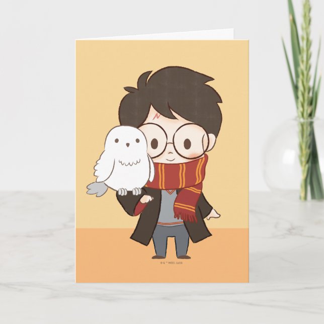 Chibi HARRY POTTER™ & Hedwig Kort (Framsida)