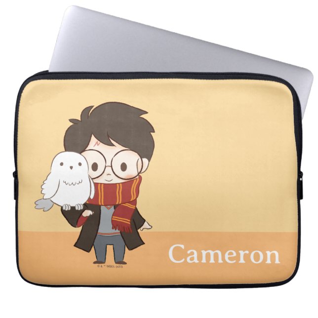 Chibi HARRY POTTER™ & Hedwig Laptop Fodral (Framsidan)