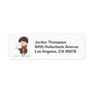 Chibi HARRY POTTER™ & Hedwig Returadress Etikett