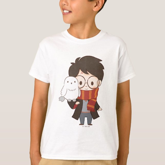 Chibi HARRY POTTER™ & Hedwig T Shirt (Framsida)