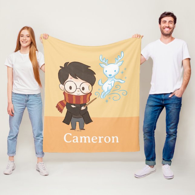 Chibi HARRY POTTER™ Patronus Fleecefilt (På plats)