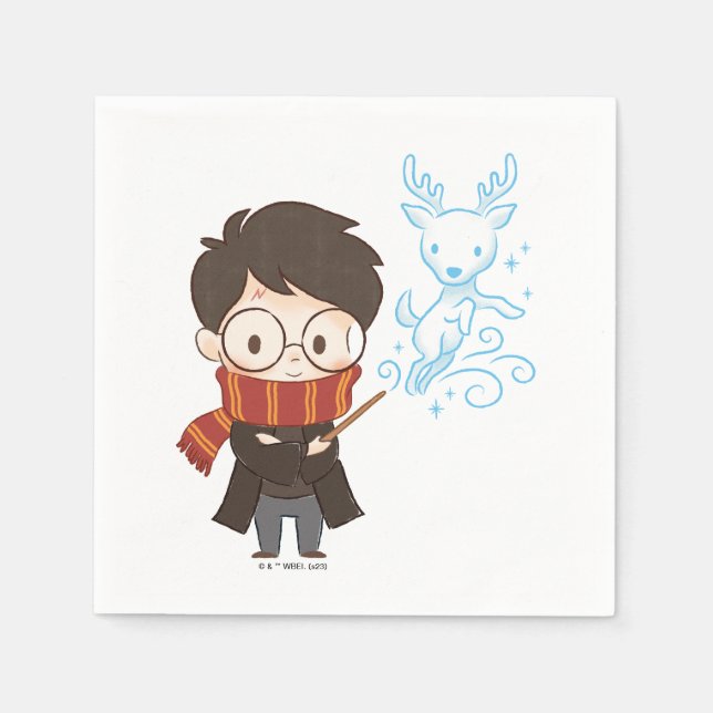 Chibi HARRY POTTER™ Patronus Pappersservett (Framsidan)